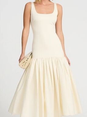 Express Cream Scoop-Neck Midi Dress